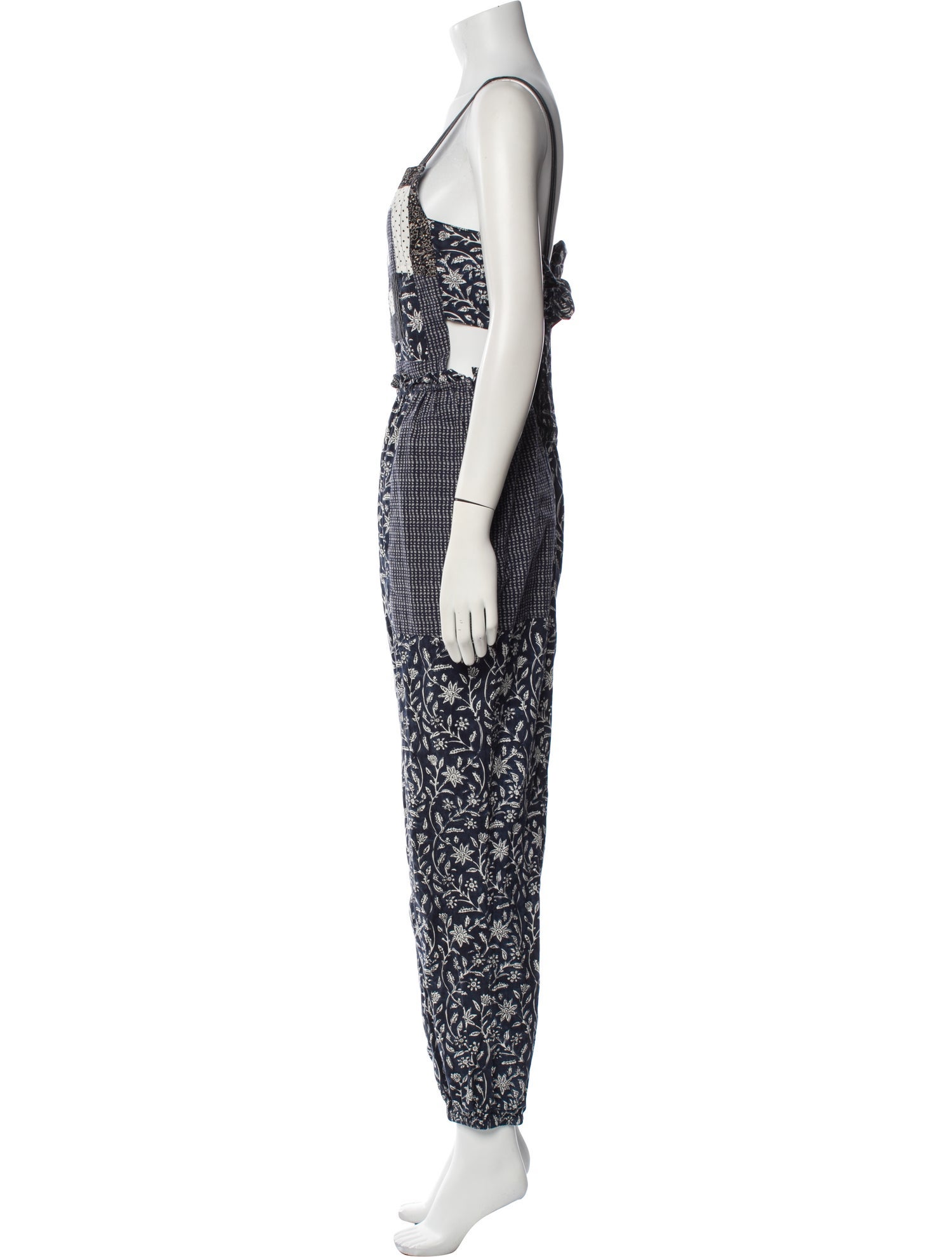 Ulla Johnson Floral Print Square Neckline Jumpsuit