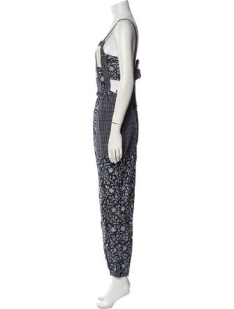 Ulla Johnson Floral Print Square Neckline Jumpsuit