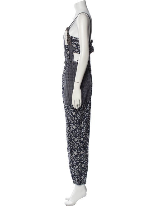 Ulla Johnson Floral Print Square Neckline Jumpsuit
