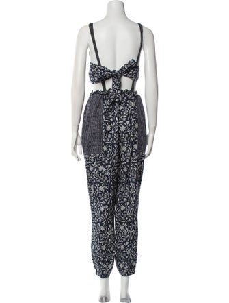 Ulla Johnson Floral Print Square Neckline Jumpsuit