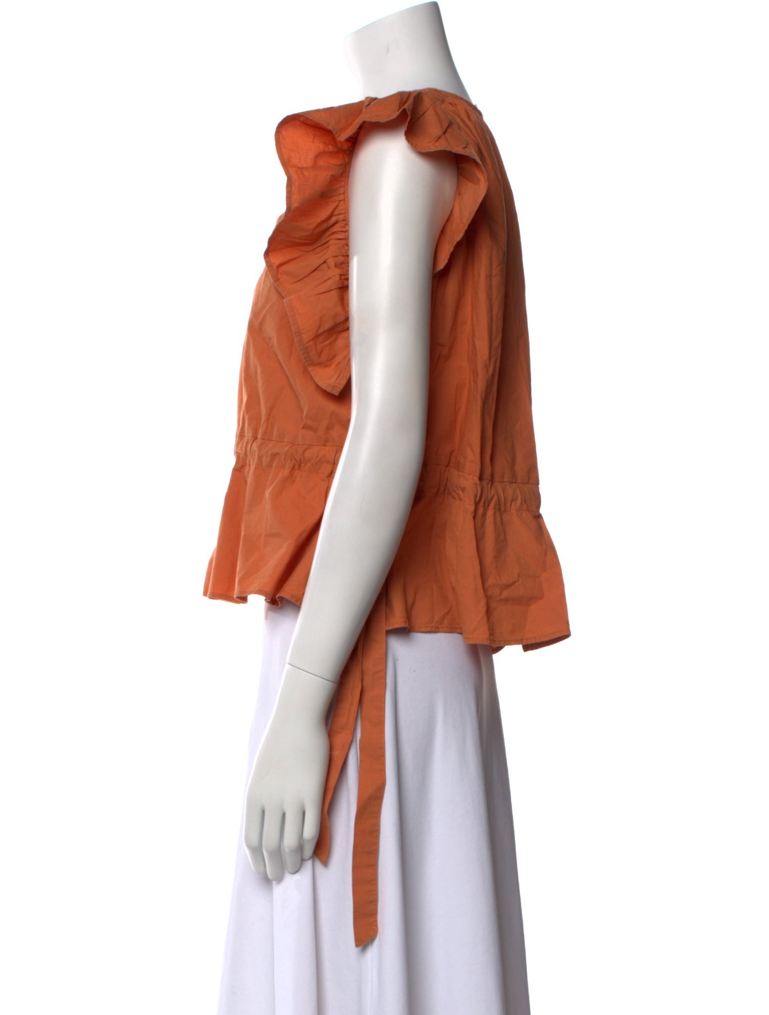 Ulla Johnson V-Neck Short Sleeve Crop Top