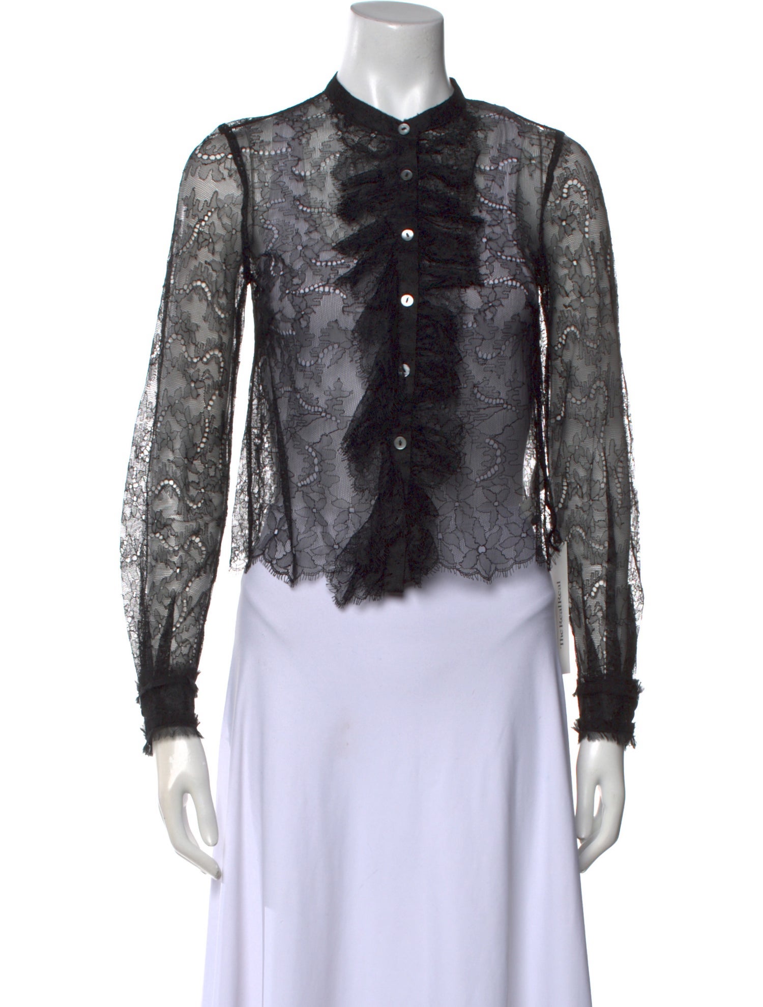 Ulla Johnson Lace Pattern Crew Neck Button-Up Top w/ Tags