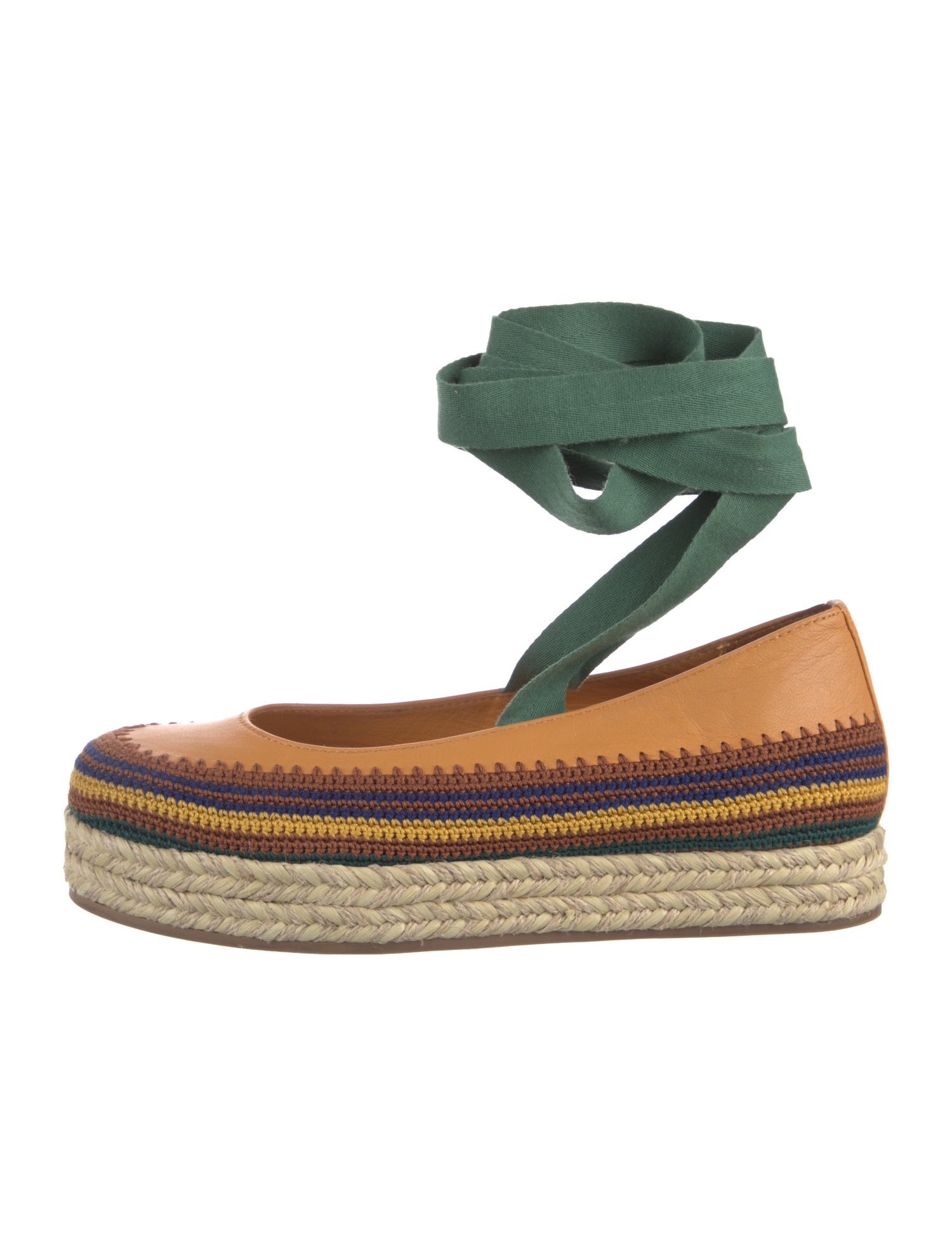 Ulla Johnson Leather Embroidered Accent Espadrilles