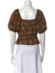 Ulla Johnson Printed Square Neckline Crop Top