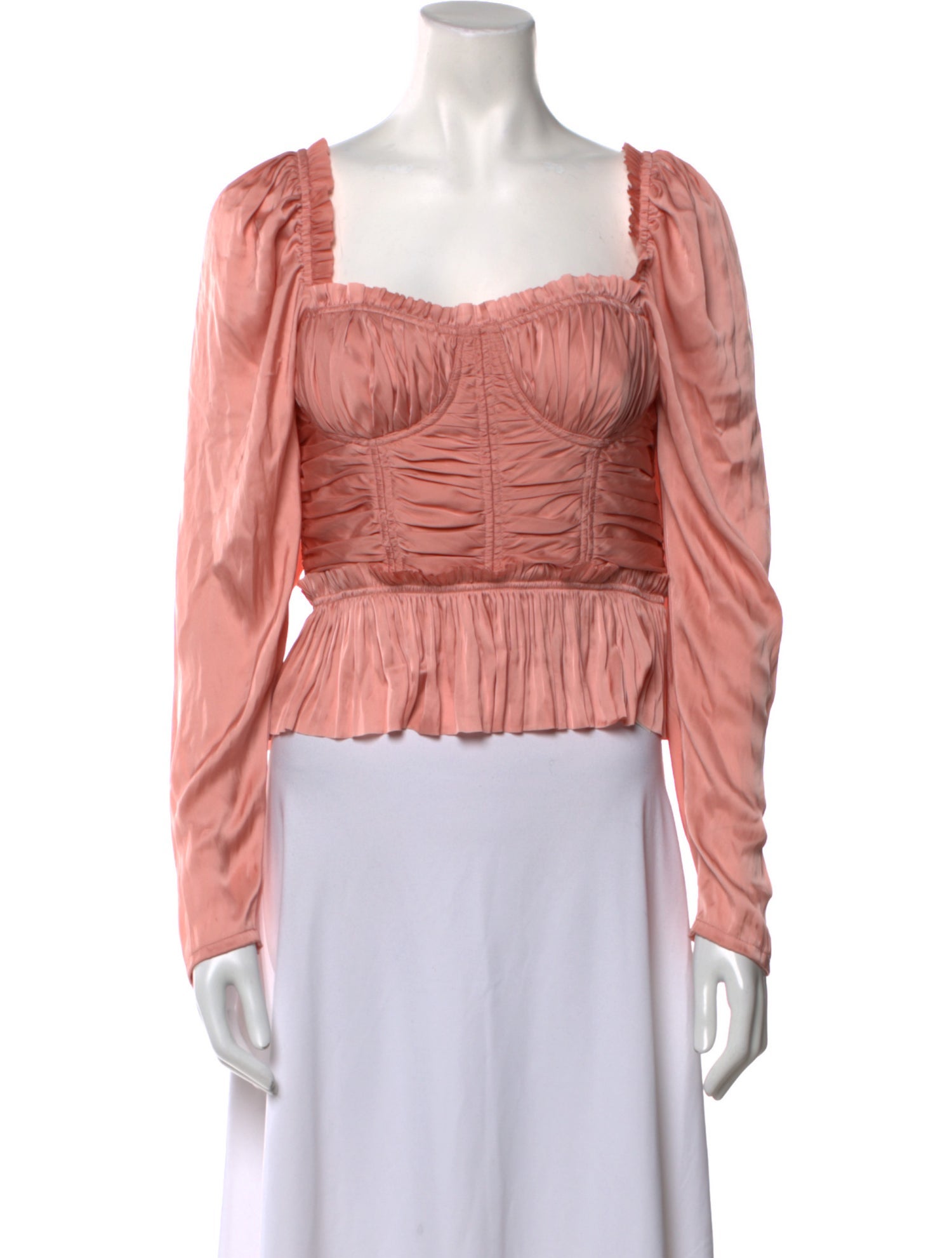 Ulla Johnson Square Neckline Long Sleeve Crop Top