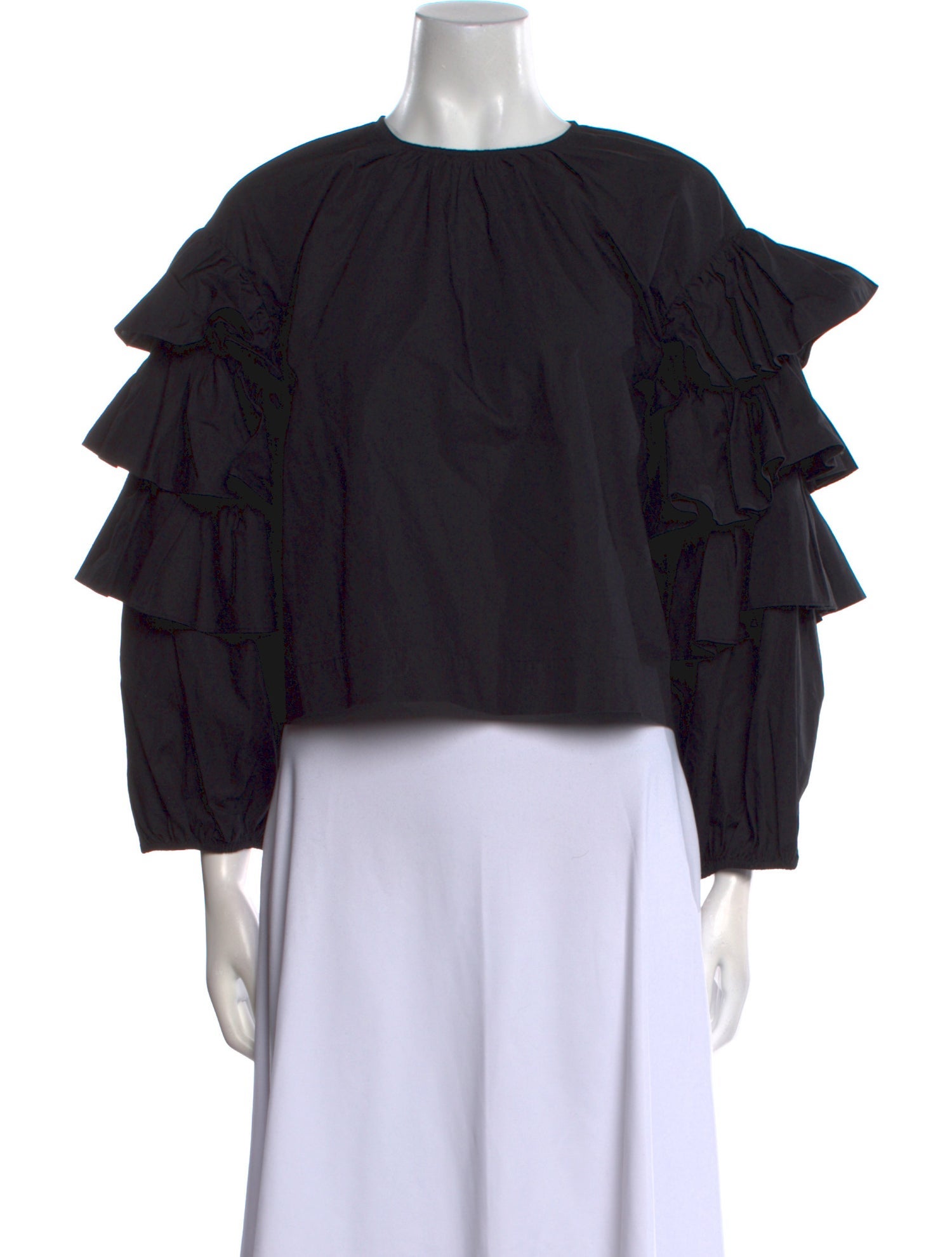 Ulla Johnson Crew Neck Three-Quarter Sleeve Blouse