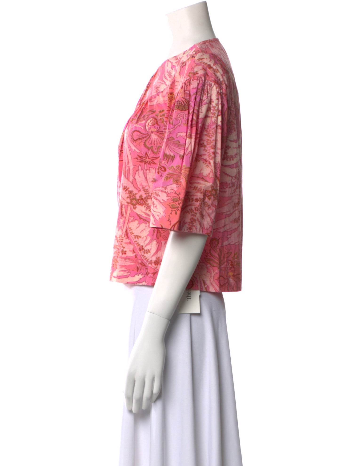 Ulla Johnson Floral Print Crew Neck Crop Top