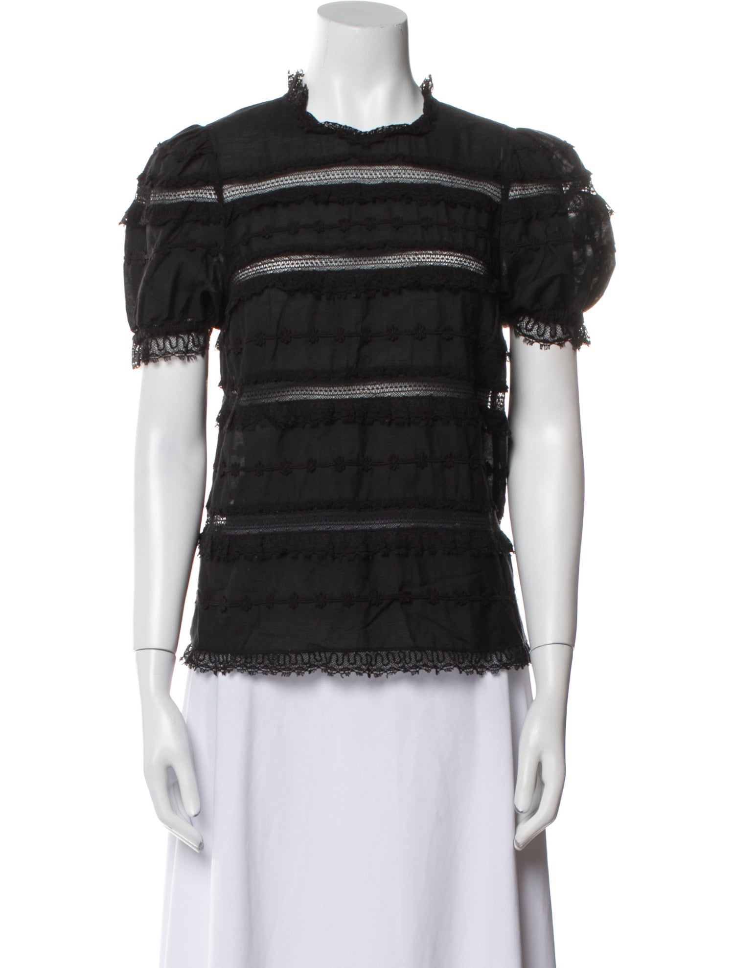 Ulla Johnson Mock Neck Short Sleeve Blouse