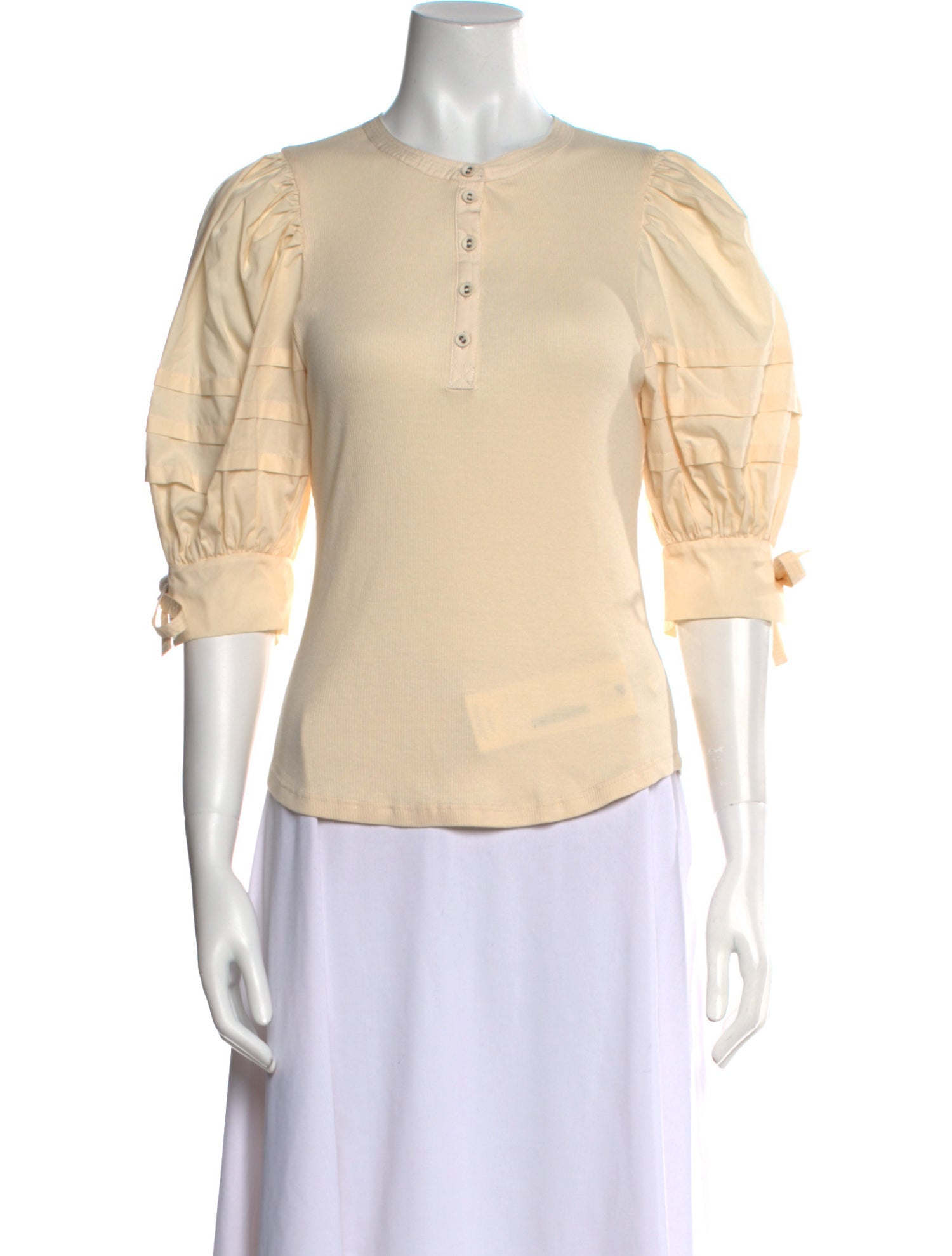 Ulla Johnson Crew Neck Three-Quarter Sleeve Top