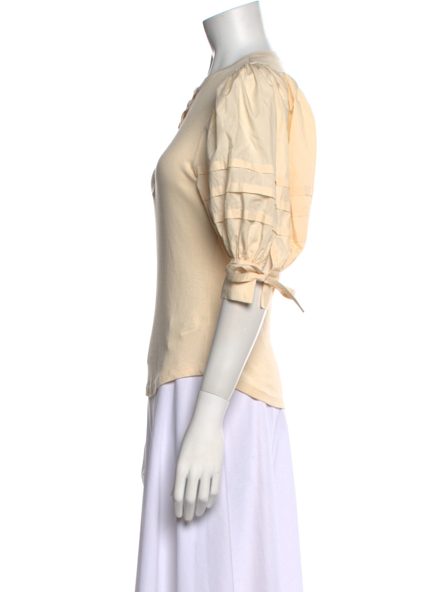 Ulla Johnson Crew Neck Three-Quarter Sleeve Top