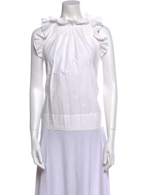 Ulla Johnson Mock Neck Short Sleeve Blouse