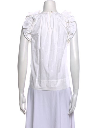 Ulla Johnson Mock Neck Short Sleeve Blouse