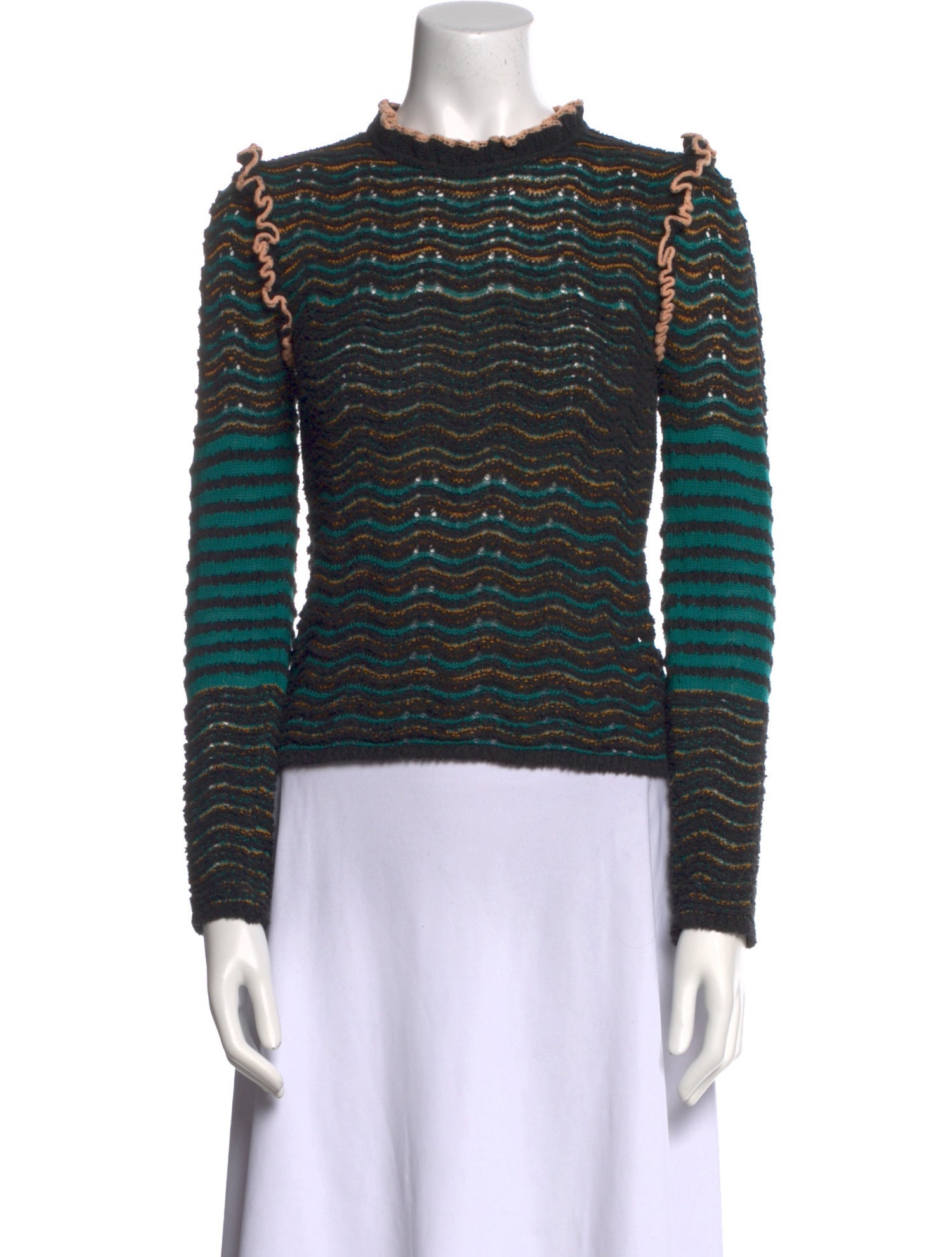 Ulla Johnson Striped Mock Neck Sweater