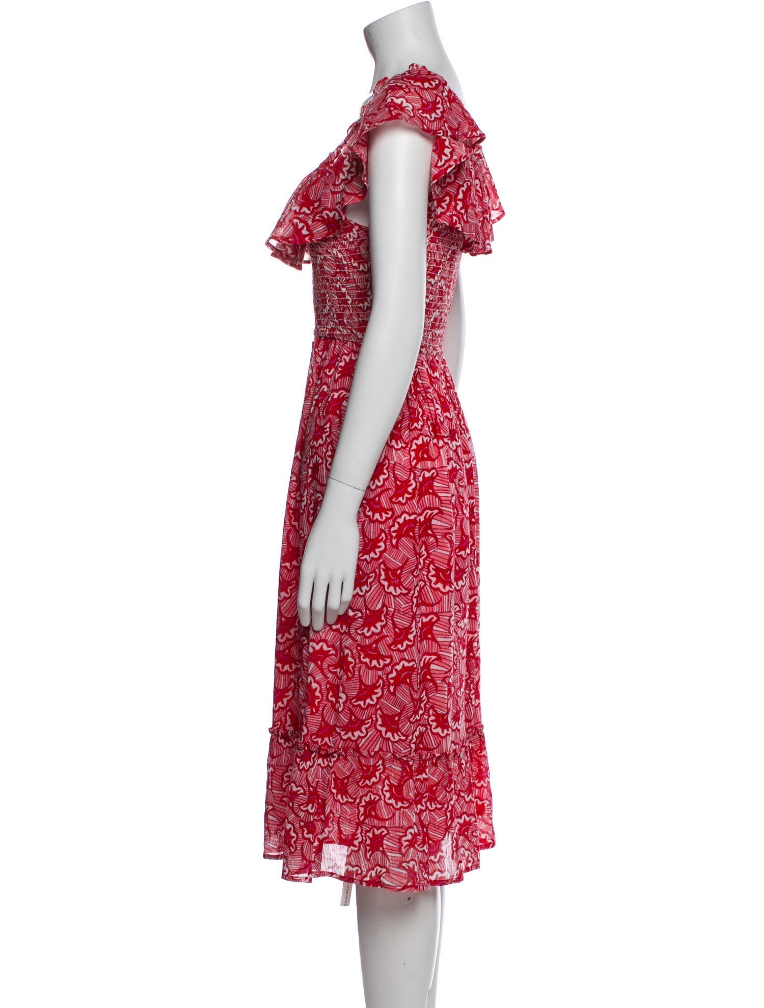 Ulla Johnson Floral Print Midi Length Dress