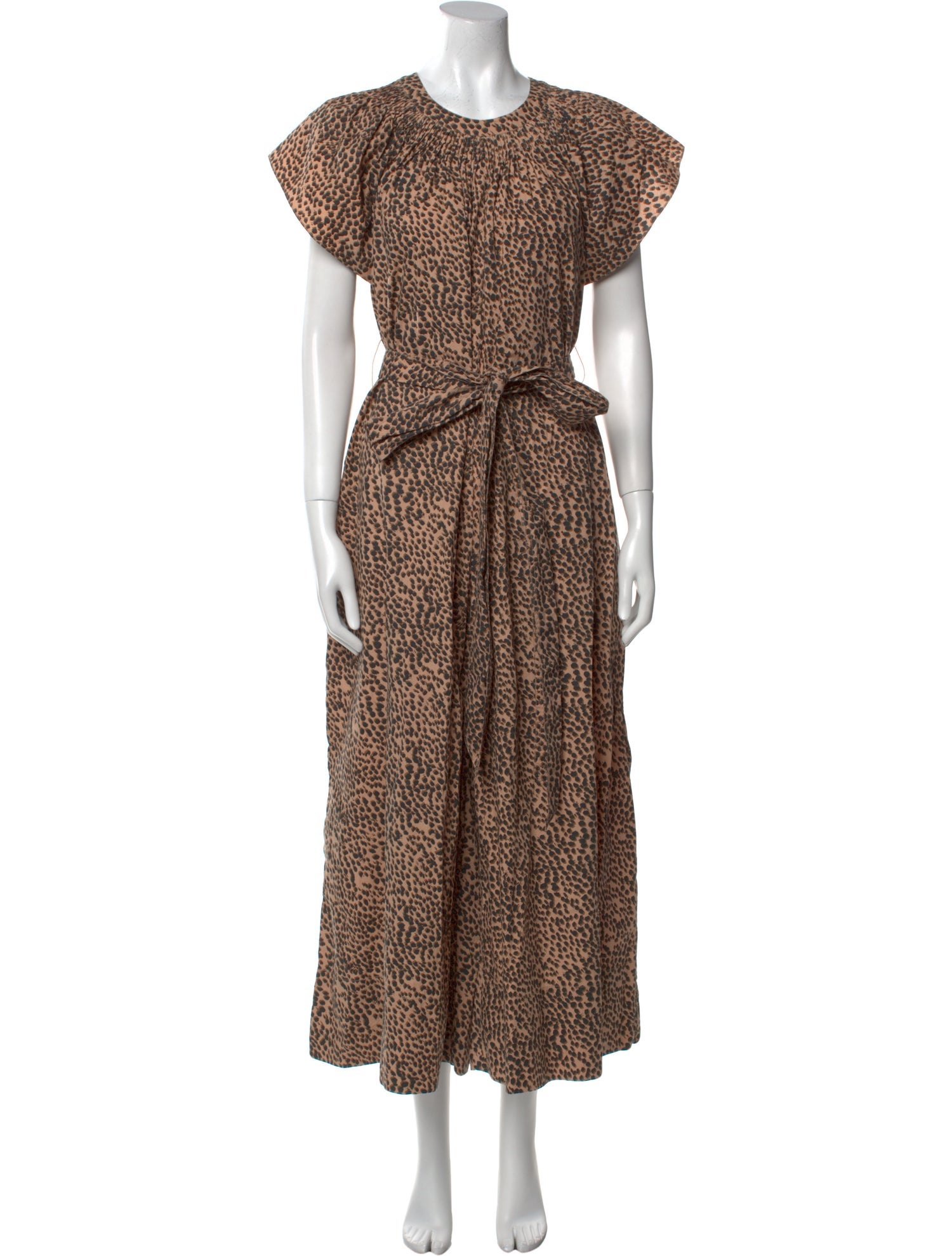 Ulla Johnson Animal Print Crew Neck Jumpsuit