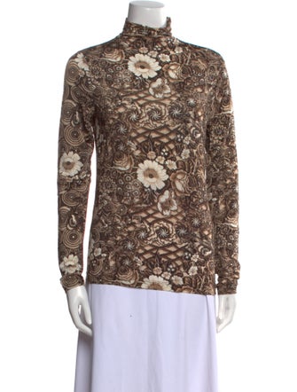 Ulla Johnson Floral Print Mock Neck Top