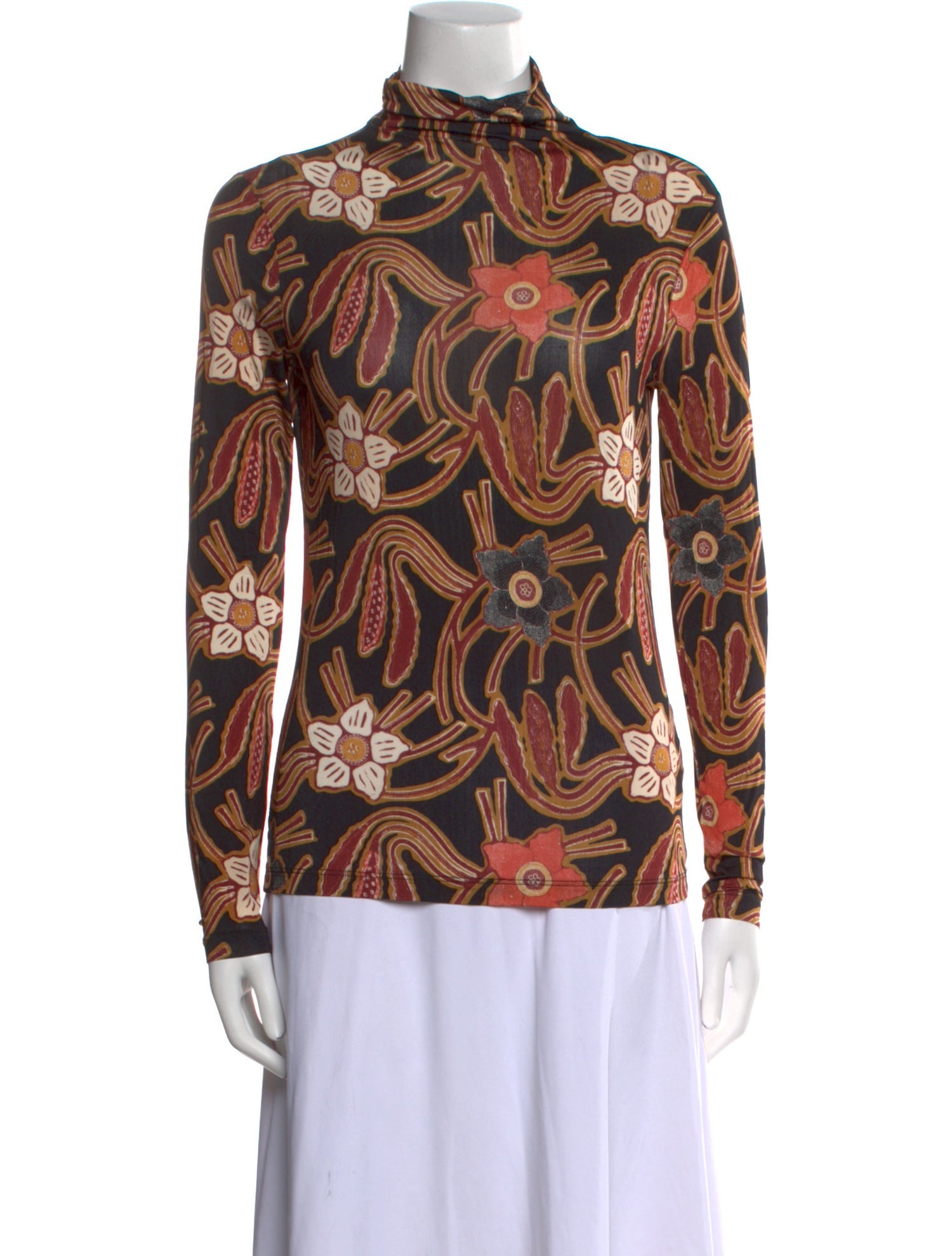 Ulla Johnson Floral Print Mock Neck Top