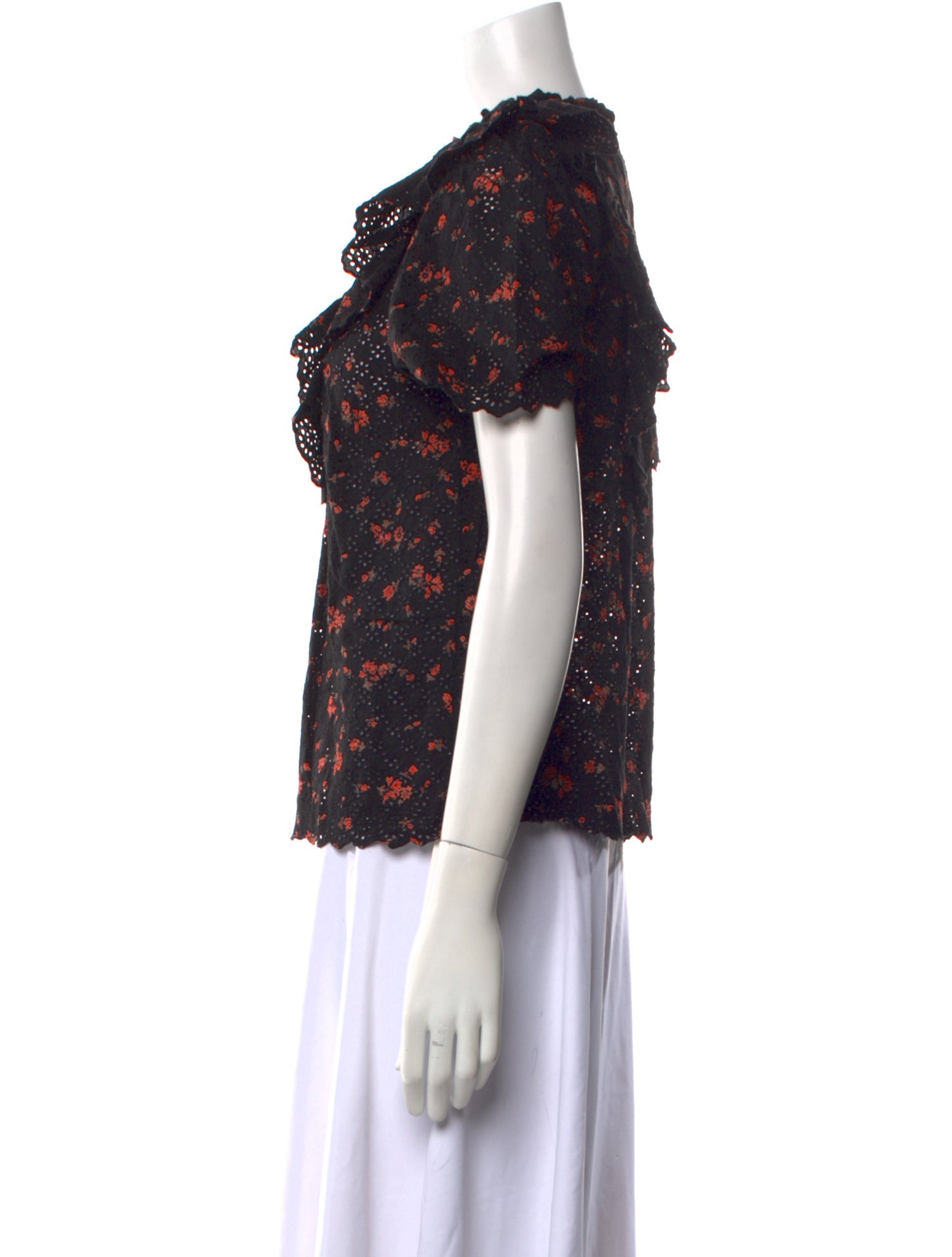 Ulla Johnson Floral Print Mock Neck Blouse