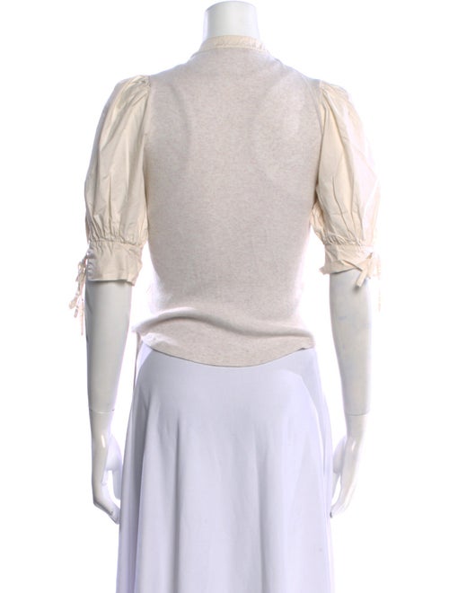 Ulla Johnson Mock Neck Three-Quarter Sleeve Blouse