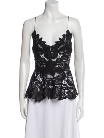 Ulla Johnson Lace Pattern V-Neck Top