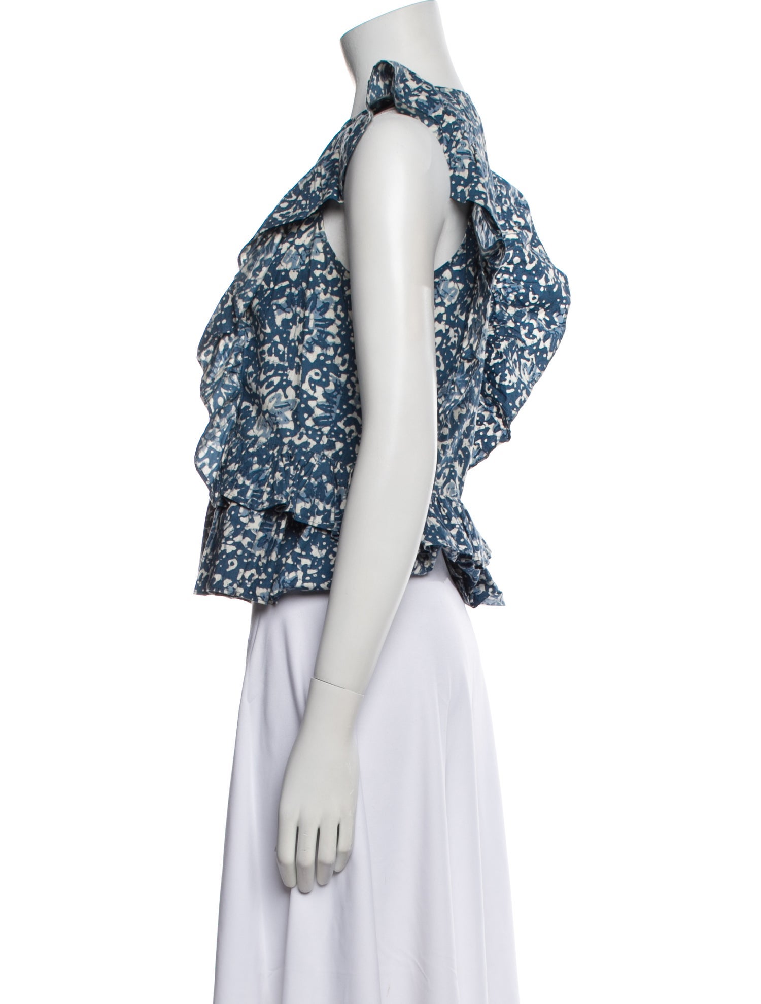 Ulla Johnson Floral Print V-Neck Crop Top