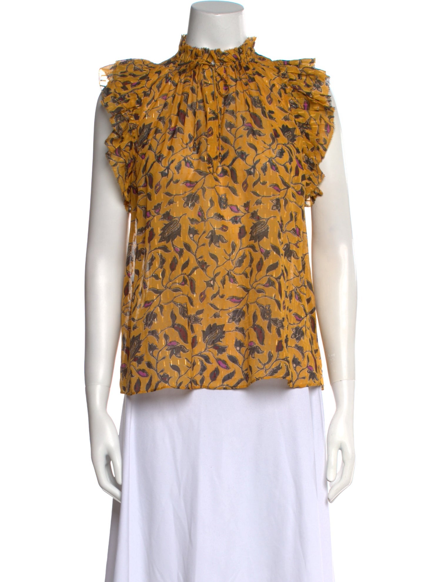 Ulla Johnson Silk Floral Print Blouse