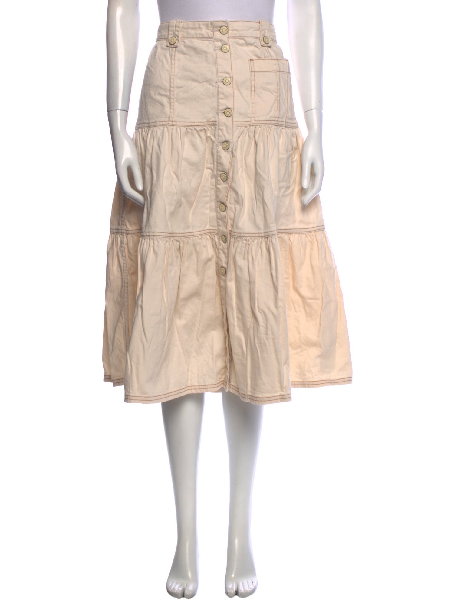 Ulla Johnson Ruffle Embellishment Midi Length Skirt