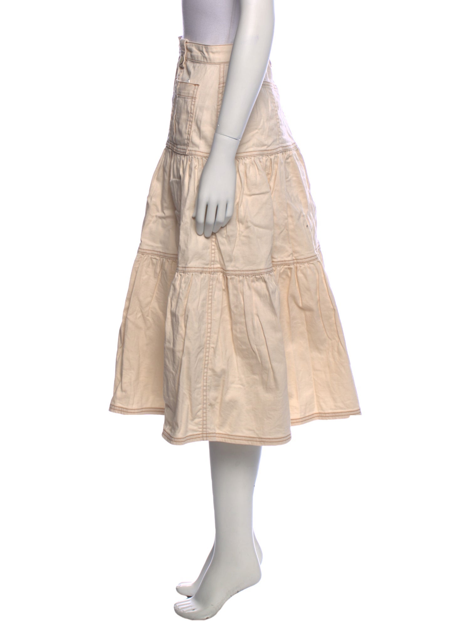 Ulla Johnson Ruffle Embellishment Midi Length Skirt