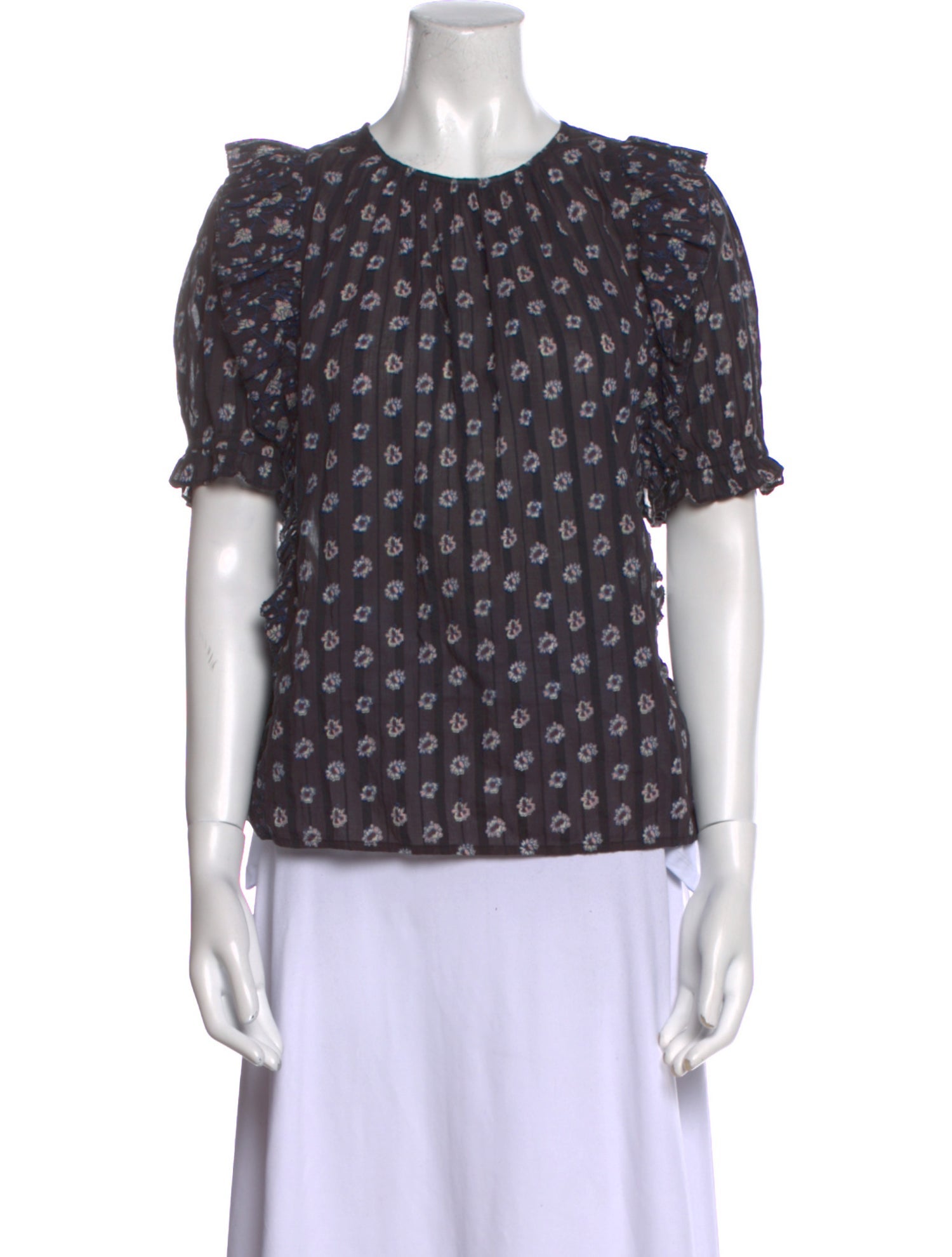 Ulla Johnson Printed Crew Neck Top