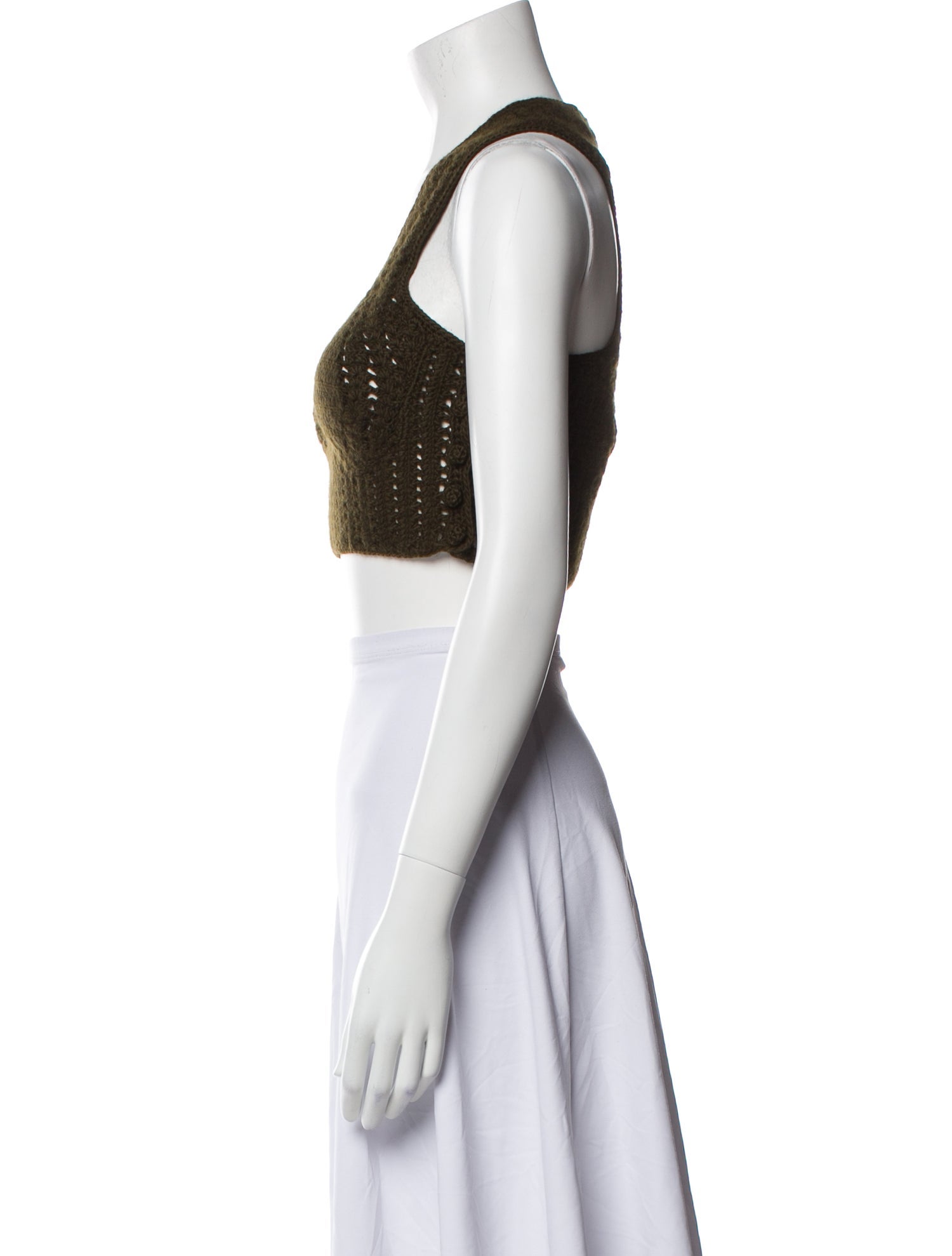 Ulla Johnson Wool Scoop Neck Crop Top