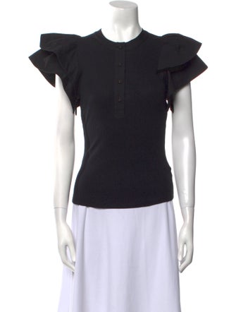 Ulla Johnson Crew Neck Short Sleeve Top