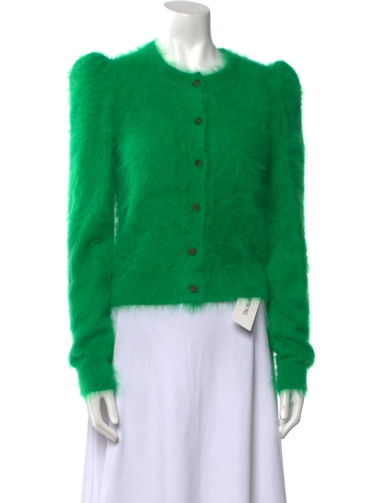 Ulla Johnson Angora Crew Neck Button-Up Top