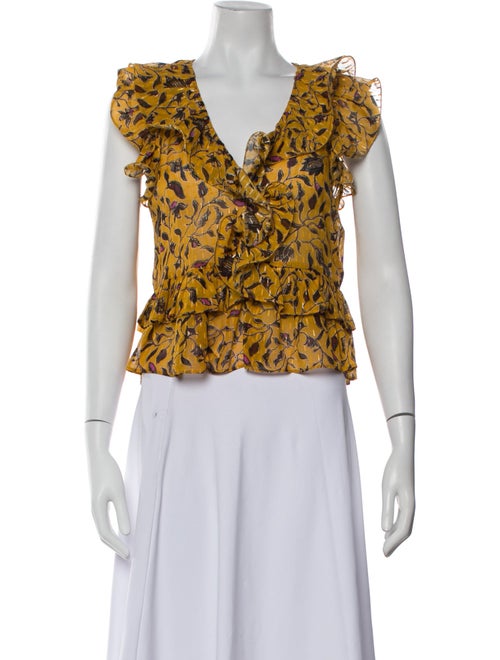 Ulla Johnson Silk Floral Print Crop Top