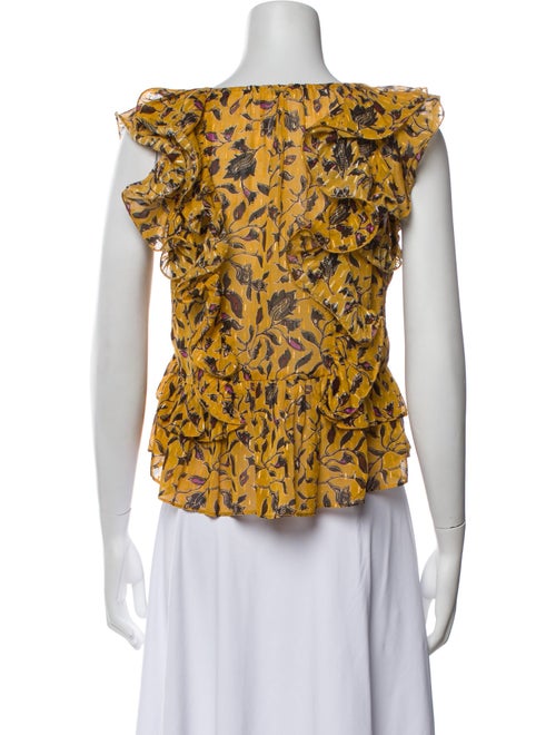 Ulla Johnson Silk Floral Print Crop Top