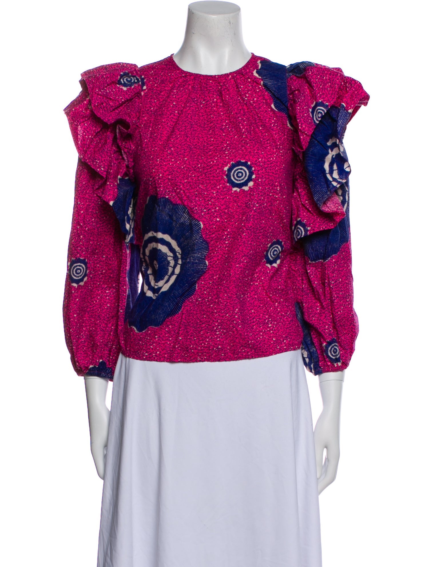 Ulla Johnson Printed Crew Neck Blouse