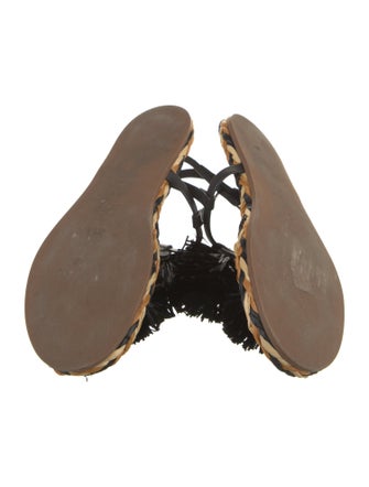 Ulla Johnson Leather Pom-Pom Embellishments Slingback Sandals