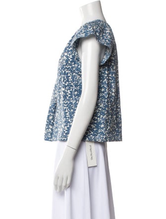 Ulla Johnson Printed Crew Neck Blouse