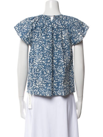 Ulla Johnson Printed Crew Neck Blouse