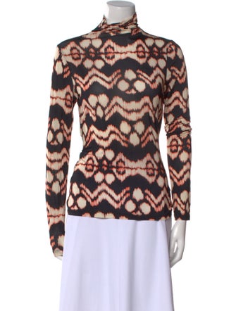 Ulla Johnson Tie-Dye Print Mock Neck Blouse