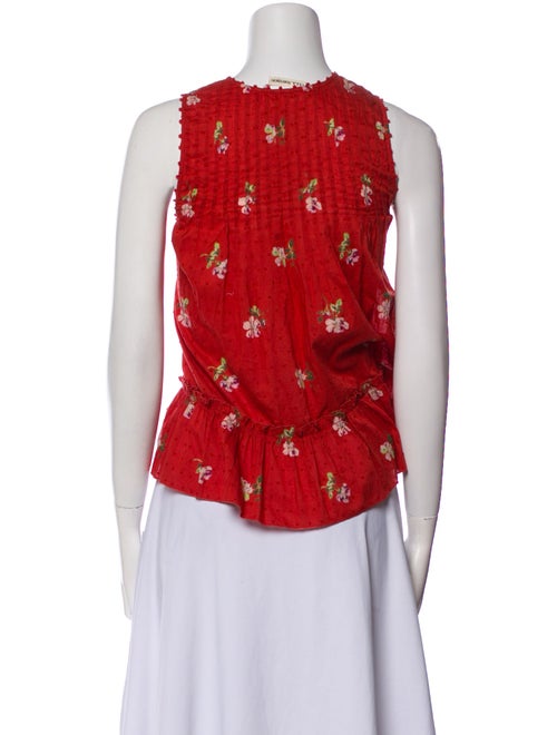 Ulla Johnson Floral Print Crew Neck Blouse