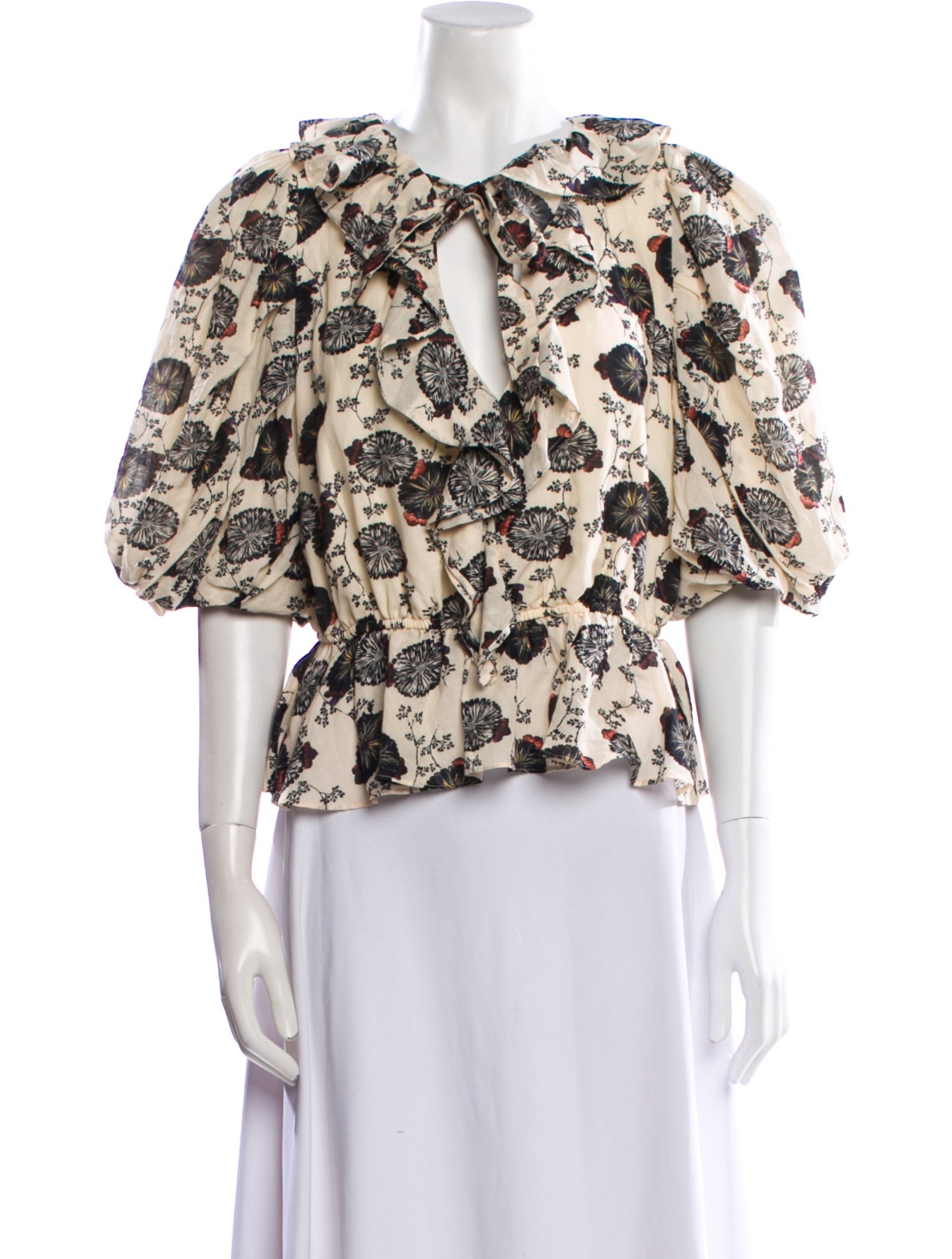 Ulla Johnson Floral Print V-Neck Blouse