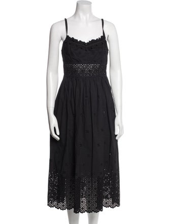 Ulla Johnson Square Neckline Midi Length Dress