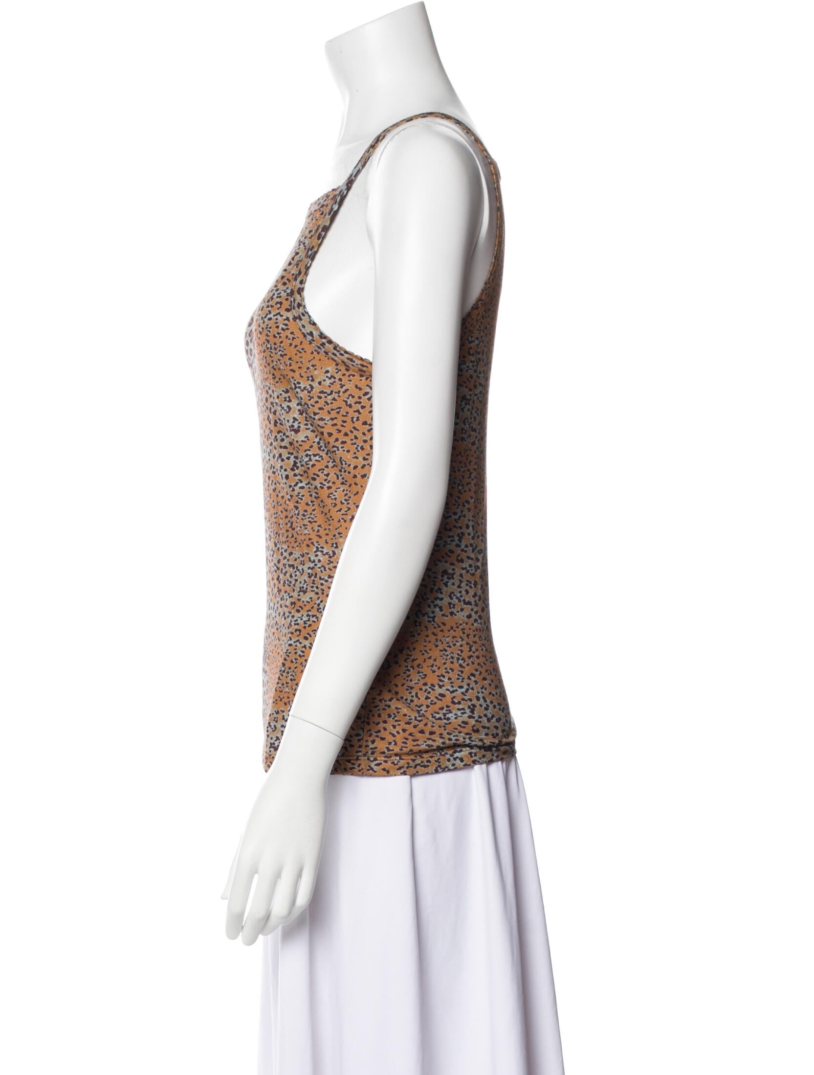 Ulla Johnson Animal Print Square Neckline Top