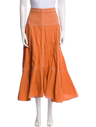 Ulla Johnson Embroidered Accent Midi Length Skirt