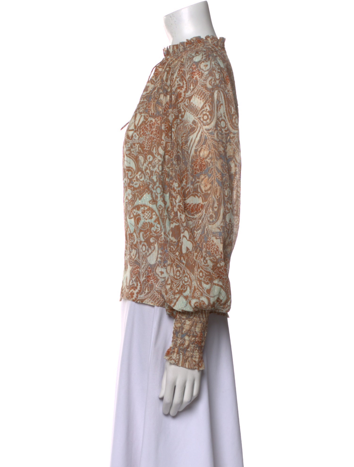 Ulla Johnson Printed Mock Neck Blouse