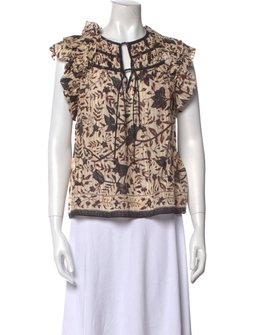 Ulla Johnson Printed Mock Neck Blouse