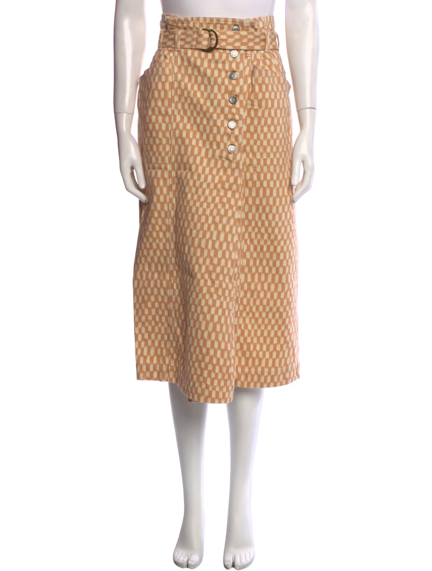 Ulla Johnson Plaid Print Midi Length Skirt