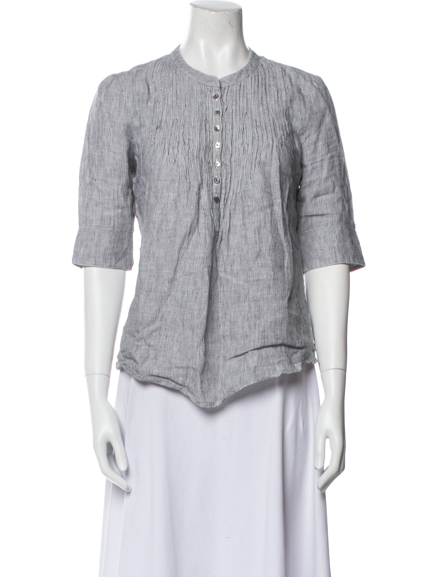 Ulla Johnson Linen Striped Button-Up Top