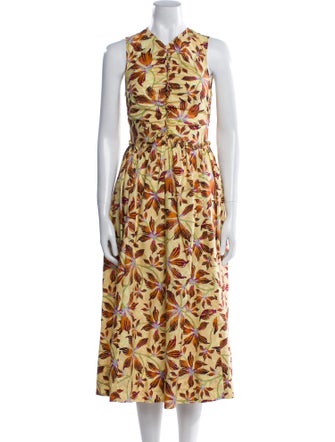 Ulla Johnson Floral Print Midi Length Dress