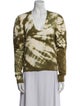 Ulla Johnson Tie-Dye Print V-Neck Sweatshirt